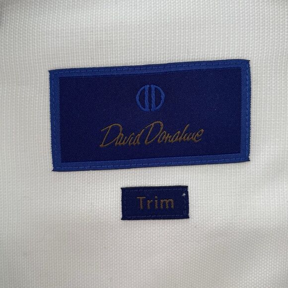 David Donahue Dress Shirt Men's 18 36/37 White Business Office Preppy Normcore - Picture 4 of 13